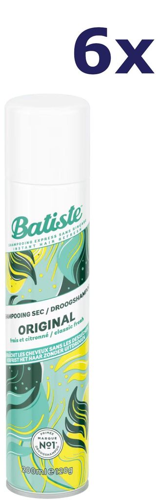 6x Batiste Trockenshampoo 200 ml Original Classic Fresh