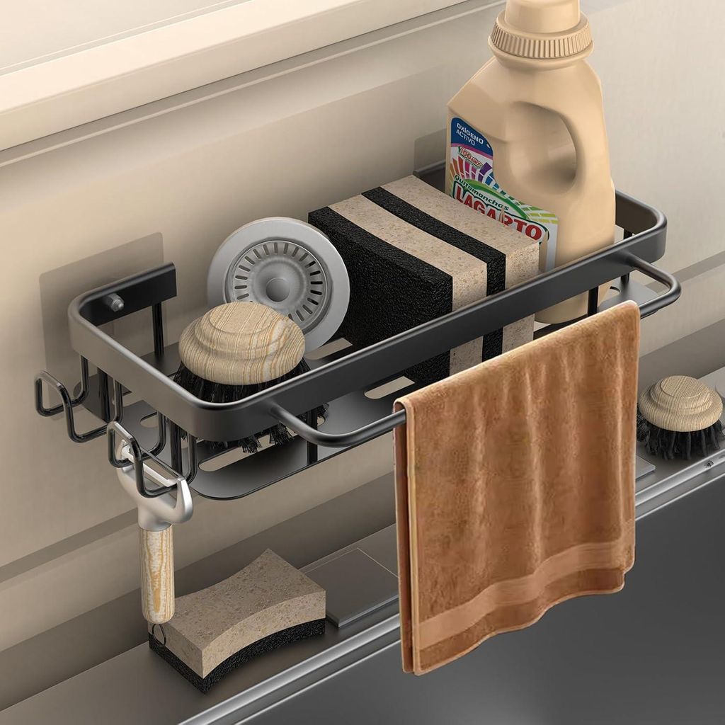 4-in-1 Küchen Seifenspender Set - Mit Schwammhalter & Handtuchhalter