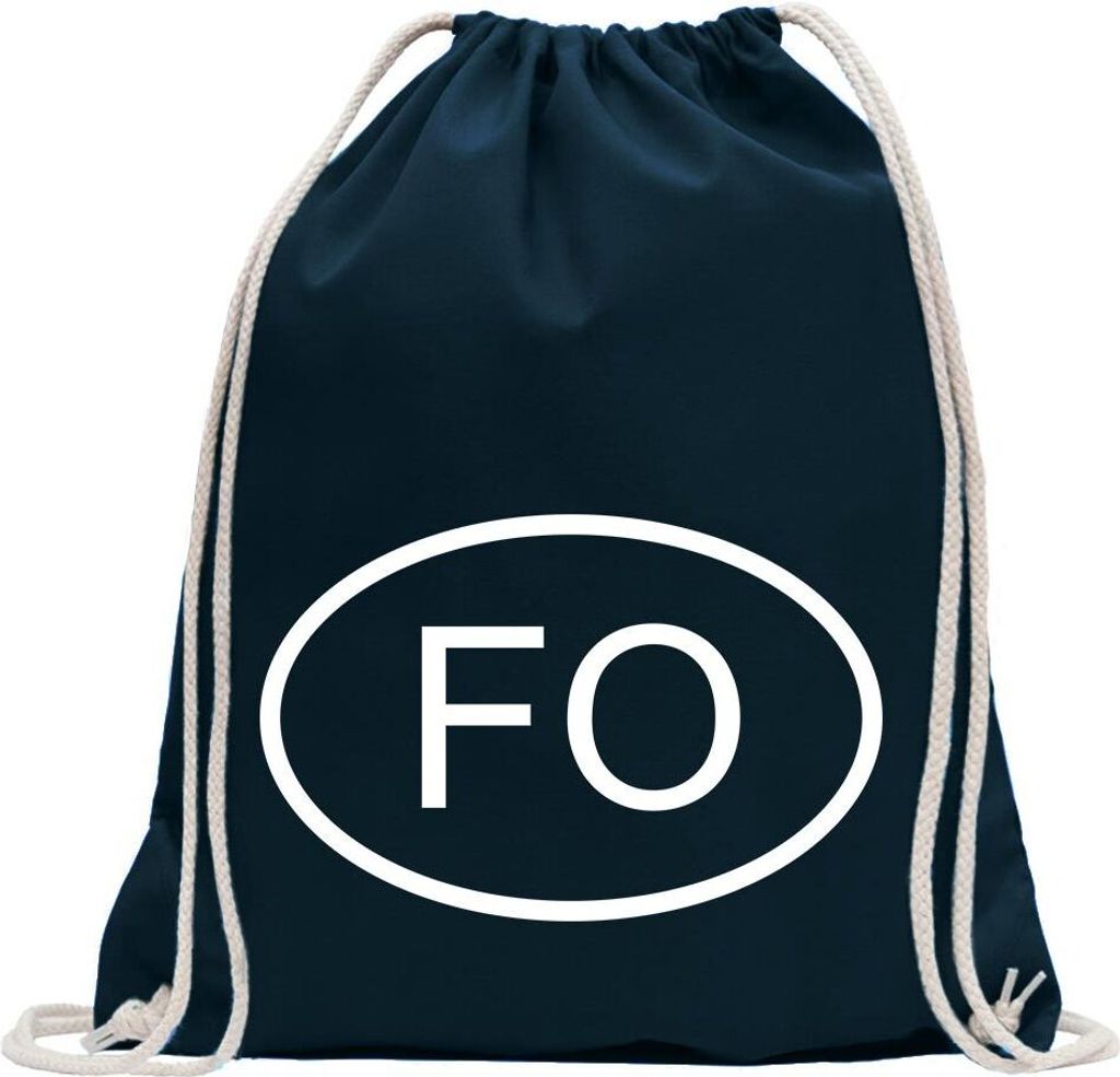 Kiwistar - Turnbeutel - dunkelblau - Färöer-Inseln FO - Fun Rucksack Sport Beutel Gymsack Baumwolle mit Ziehgurt