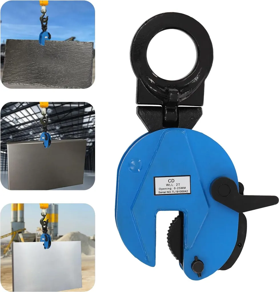 Pince à plaques pour manutention de tôles 2t, acier allié robuste 25mm