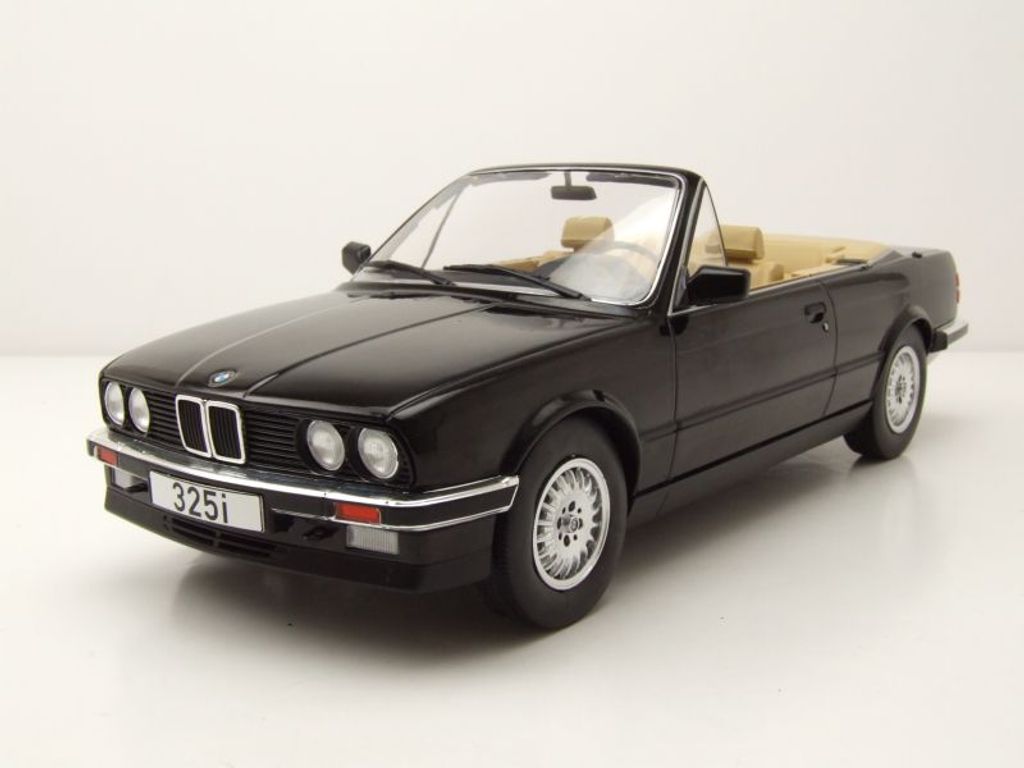 BMW 3er Cabrio E30 1985 schwarz metallic Modellauto 1:18 Produktbild 