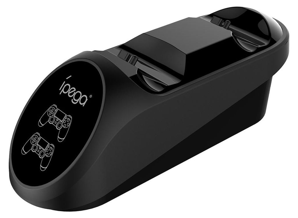 Ipega, PS4 Dual-Controller Ladestation 9180 mit LED-Anzeige, Schwarz