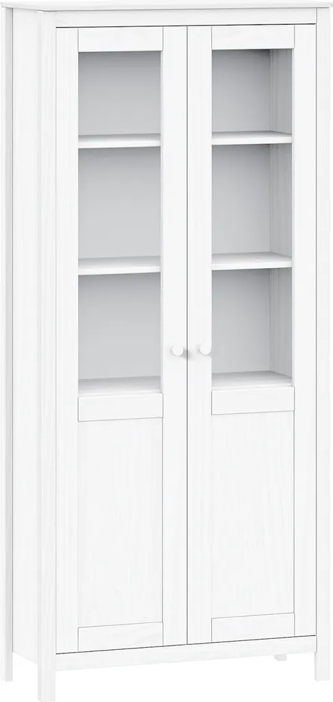 Vitrine TORINO blanc brillant 2 portes | Vaisselier design laqué