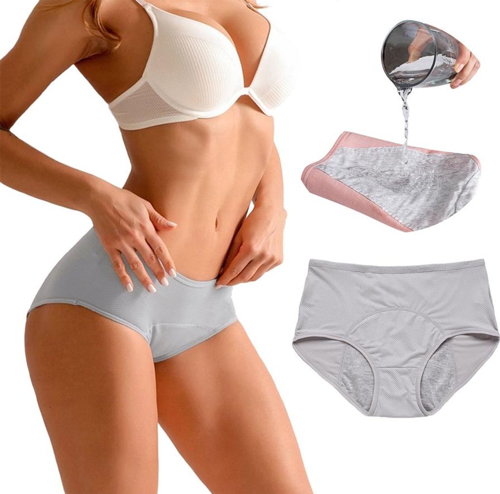 Majtki menstruacyjne szare l nieprzeciekające wysoki stan Zdjęcie produktu 