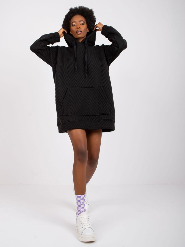Rue Paris Langes Sweatshirt für Damen Lulinde schwarz L/XL