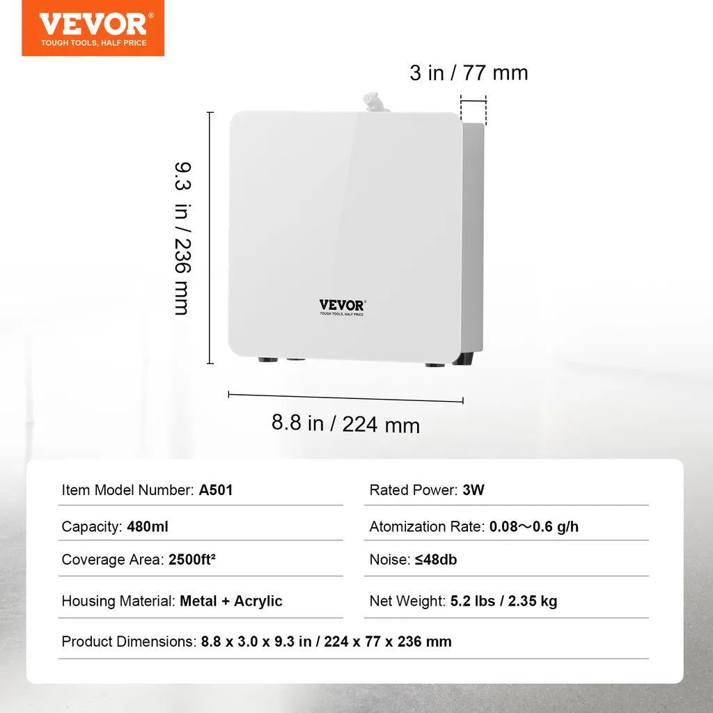 VEVOR Machine à air parfumé 480ml - Diffuseur d'air froid 250 m² - 7