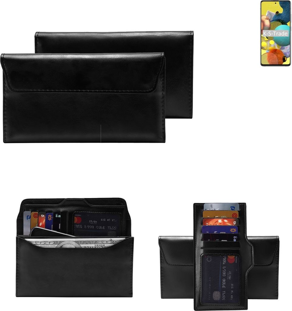 K-S-Trade Handy Hülle kompatibel mit Samsung Galaxy A51 5G Schutz Hülle Tasche Schutz Case Handytasche Kunstleder schwarz, 1x