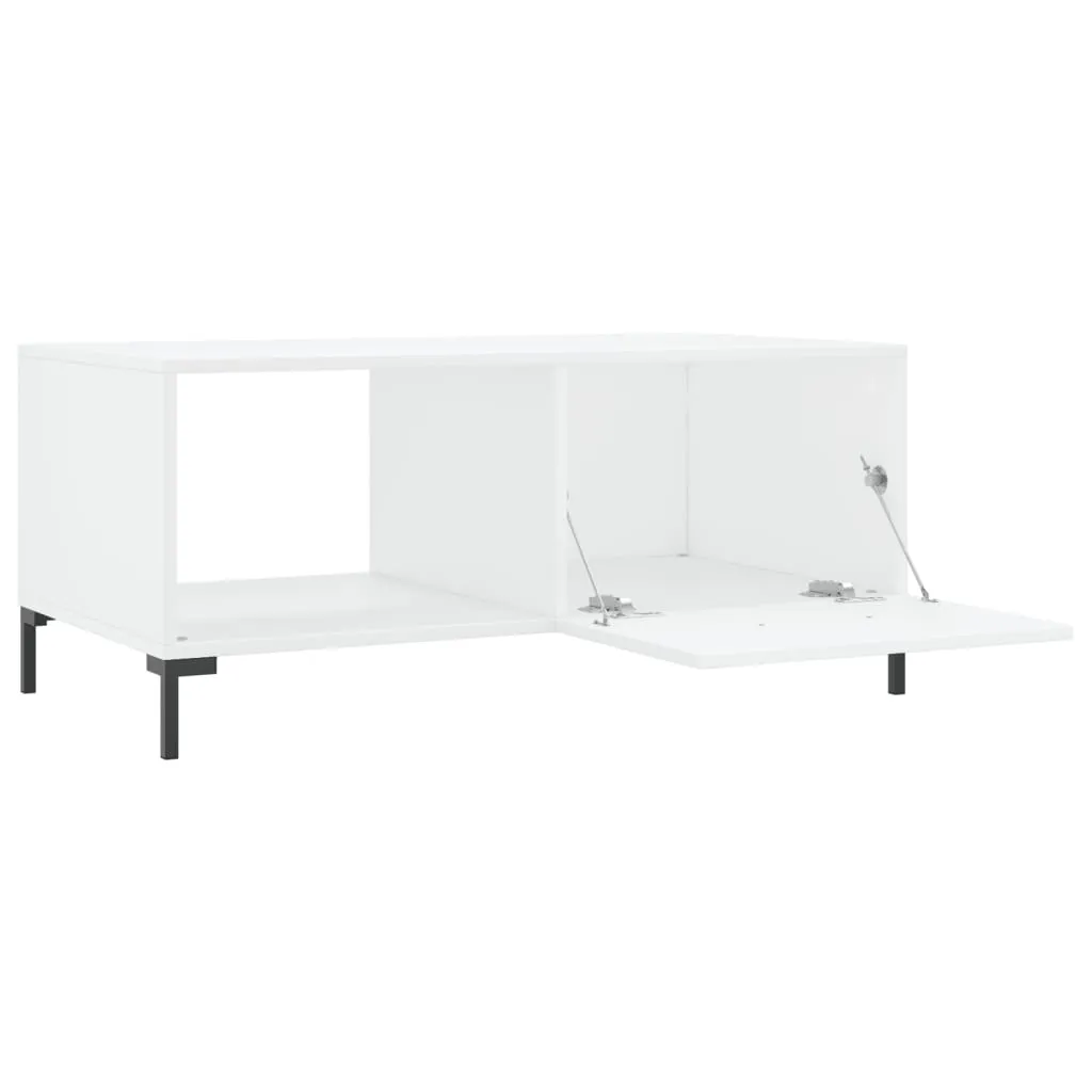 vidaXL Tavolino da Salotto Minimal Bianco Lucido 90x50x40 cm Legno - 7