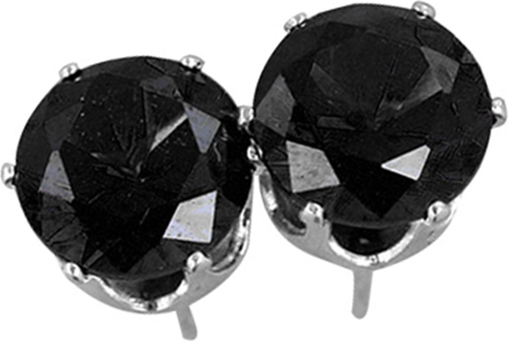 Ohrstecker, elegant, passend zu Zirkonia, rund, exquisite Ohrringe für Dating-Schwarz + Silber