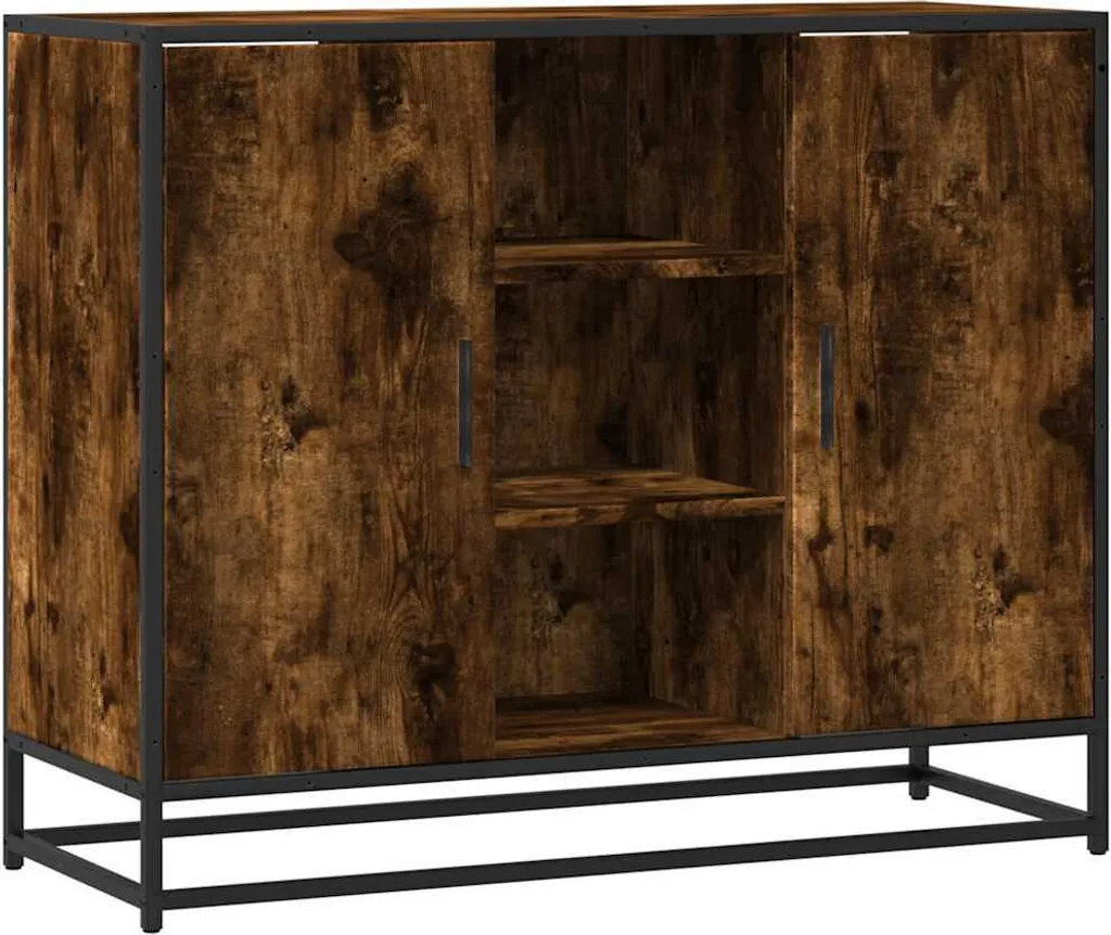 Mobile Credenza 92 cm Rovere Fumé | Buffet Moderno Design Industriale