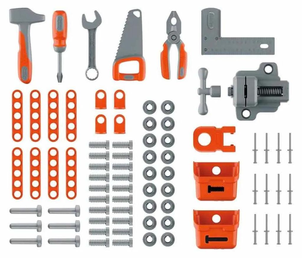 Smoby Black+Decker Kinder-Werkbank - 78 Zubehörteile inkl. Produktbild 