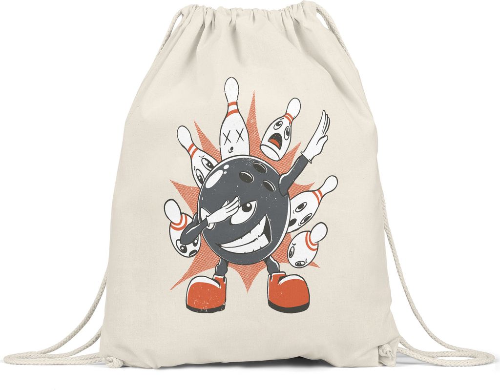 Bowlingball Turnbeutel Gymsack Bowling Bowlingbahn Sport Pins Spiel Kegeln Kegelbahn Kegeln Freizeit Hobbie Strike