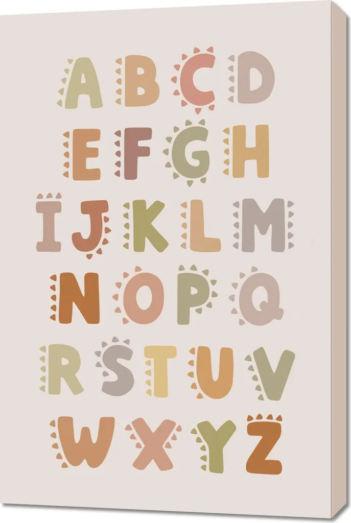 Decorazione Parete Bambini 60x90 Alfabeto - Quadro Design Moderno