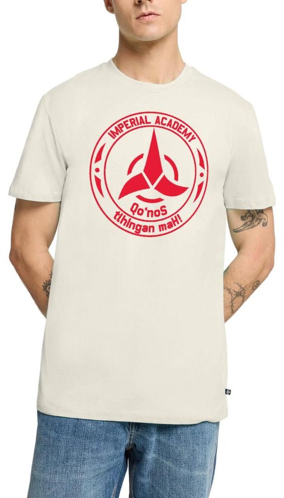 Spreadshirt Star Trek Discovery Klingone Qo'noS Academy Männer Premium T-Shirt, 5XL, Naturweiß