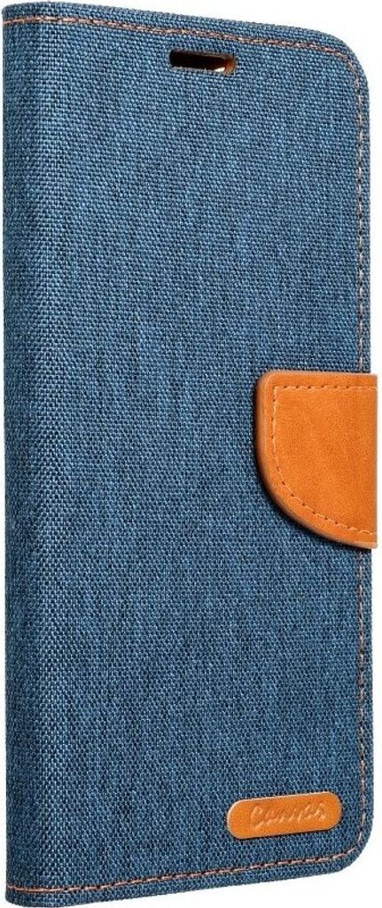Elegante Handy Hülle CANVAS Buchholster kompatibel mit iPhone 15 Pro Dunkelblau
