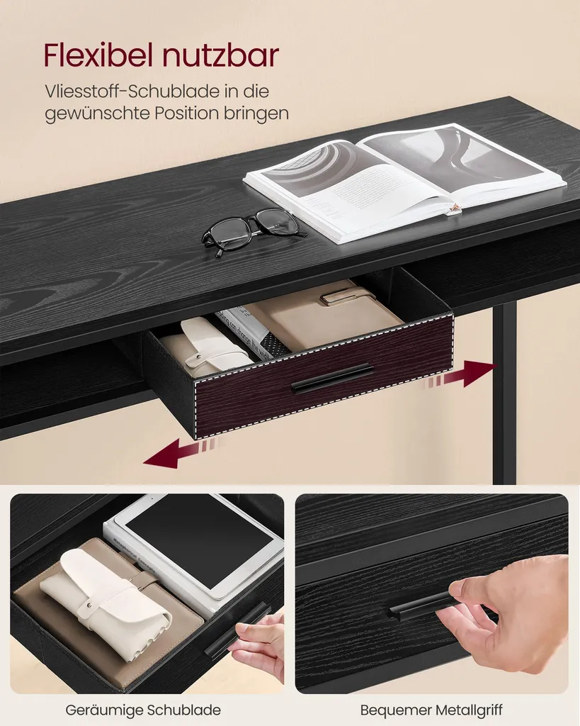 Table de bar avec tiroir et prises pour ranger et charger mobile