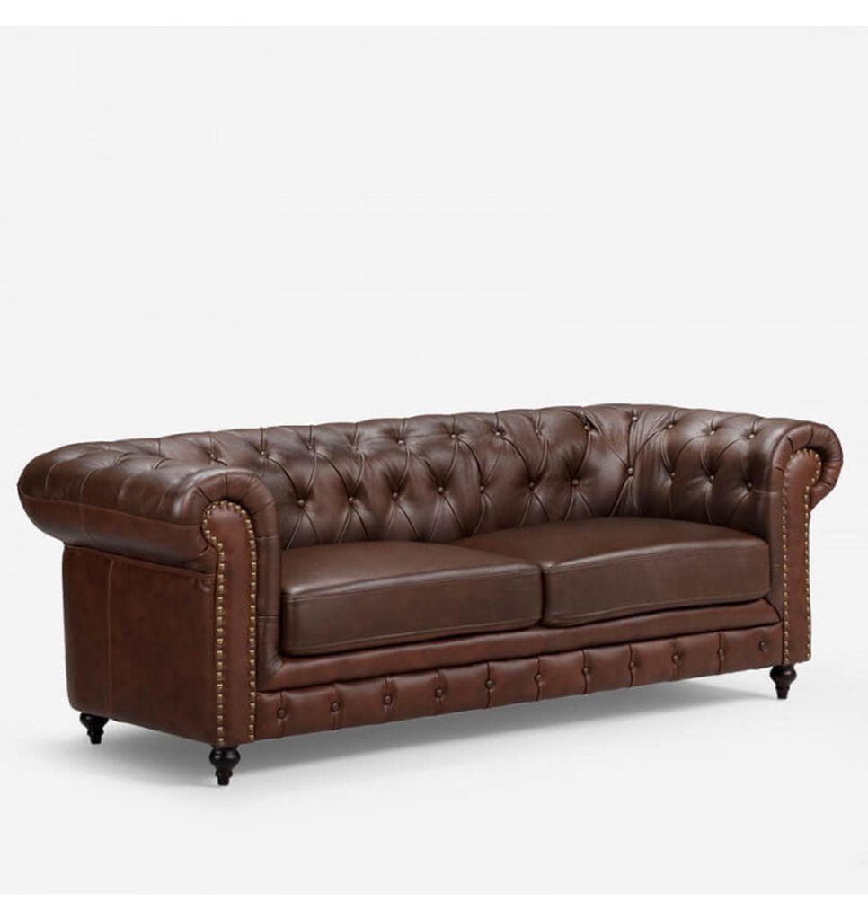 Chesterfield 3 Sitzer Klassische Luxus Barock Rokoko Sofa Textil Leder Couch Neu