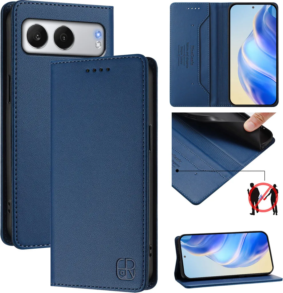 Custodia Wallet OnePlus Nord 4 Blu - Pelle Sintetica con Slot Carte