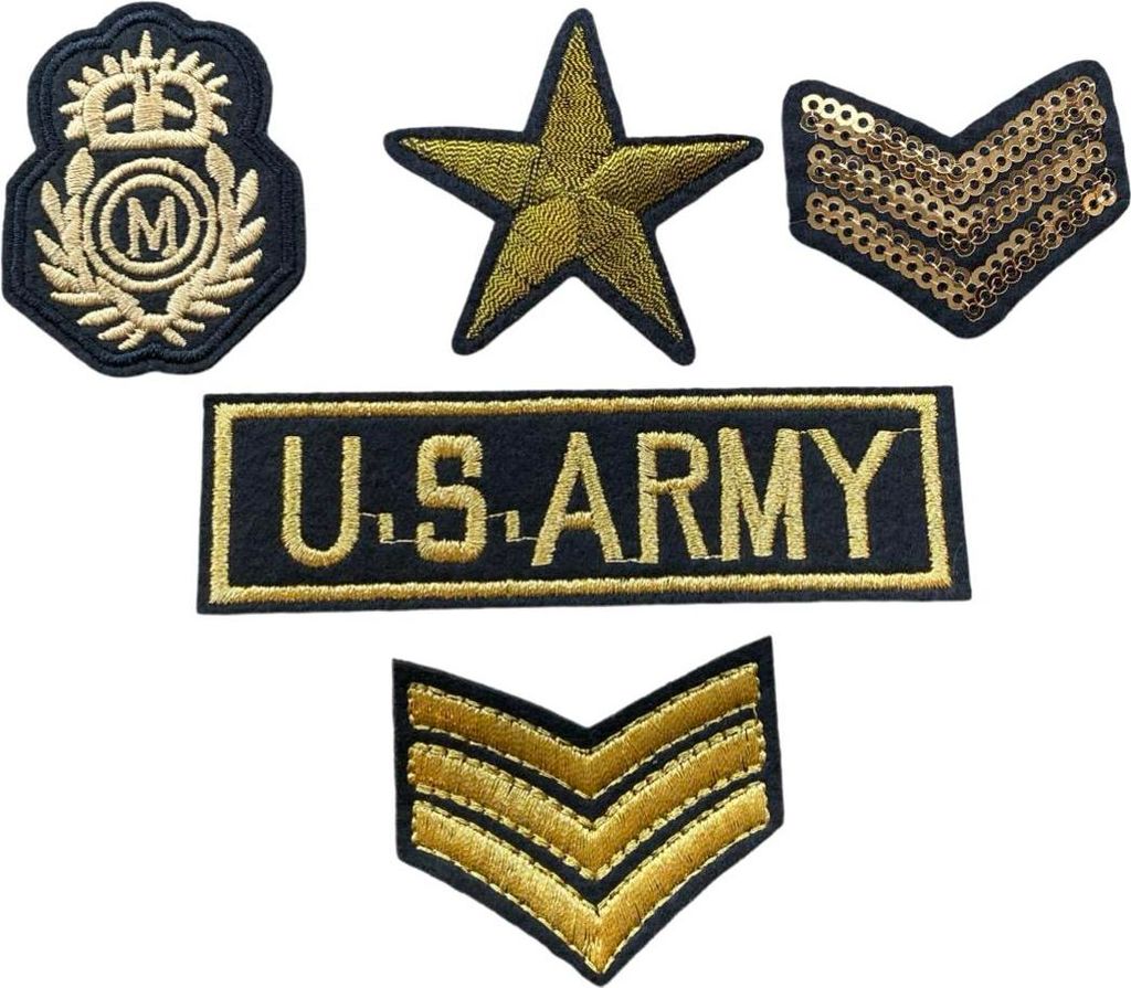 Goldenes US Army Patch-Set 5-teilig