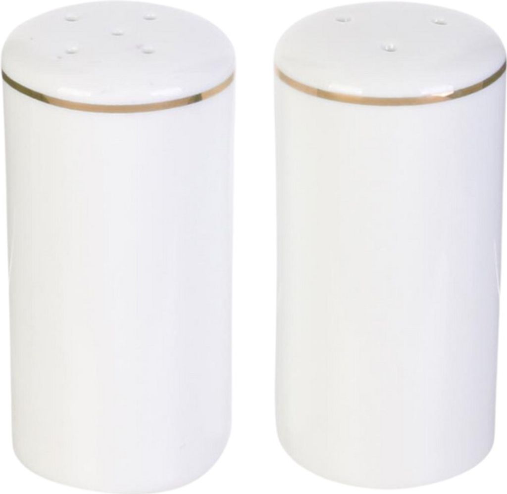 OTIX Salz- und Pfefferstreuer Weiß mit goldener Kante Porzellan CROCUS