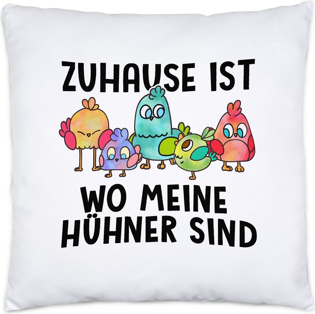Zuhause Ist Wo Meine Hühner Sind Kissen Inkl. Füllung Huhn-Fans Bauernhof Chicken Hühnerhof Geschenk