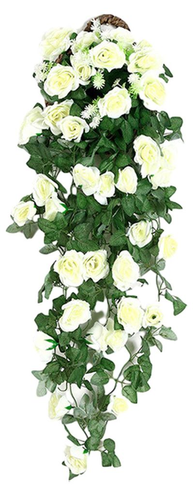 Künstliche Rosenranke, künstliche Seidenblume, tropfenförmiger Türschmuck, künstliche Wandbehangpflanze für Blumenarrangements in Zimmern, G...
