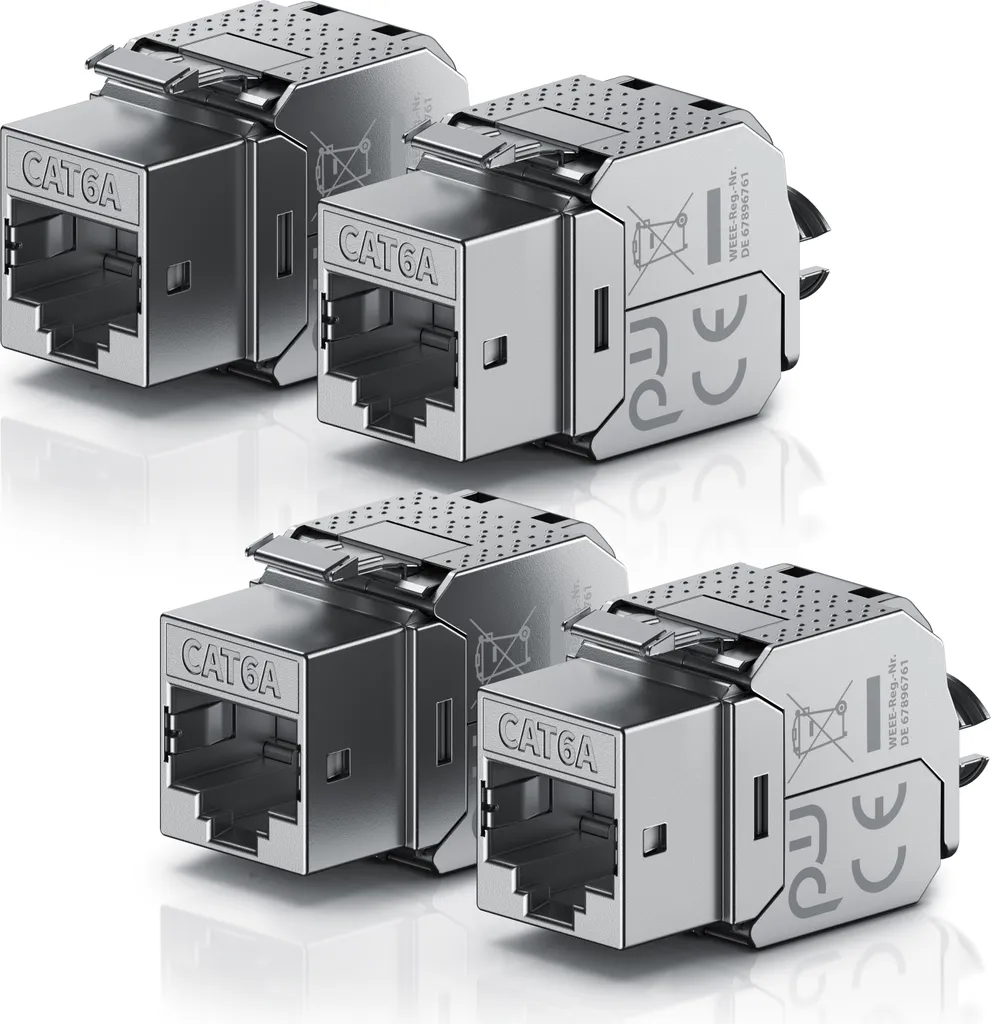 Set 4 Moduli Keystone Primewire Cat 6a - Reti Domestiche 10Gbps
