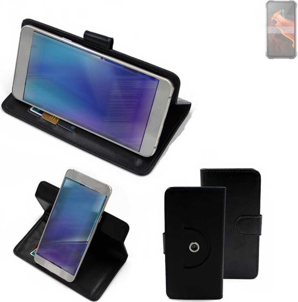 K-S-Trade Case Schutzhülle Handyhülle kompatibel mit Unihertz Tank Flipcase Smartphone Cover Handy Schutz Tasche Klapphülle Walletcase schwarz