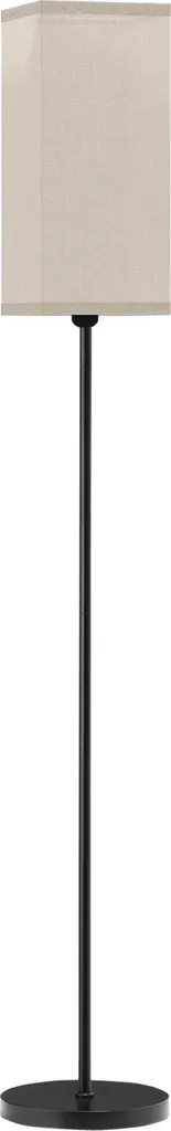Lampadaire Fortuna Lai Noir avec Abat-jour en Lin et Interrupteur Pied