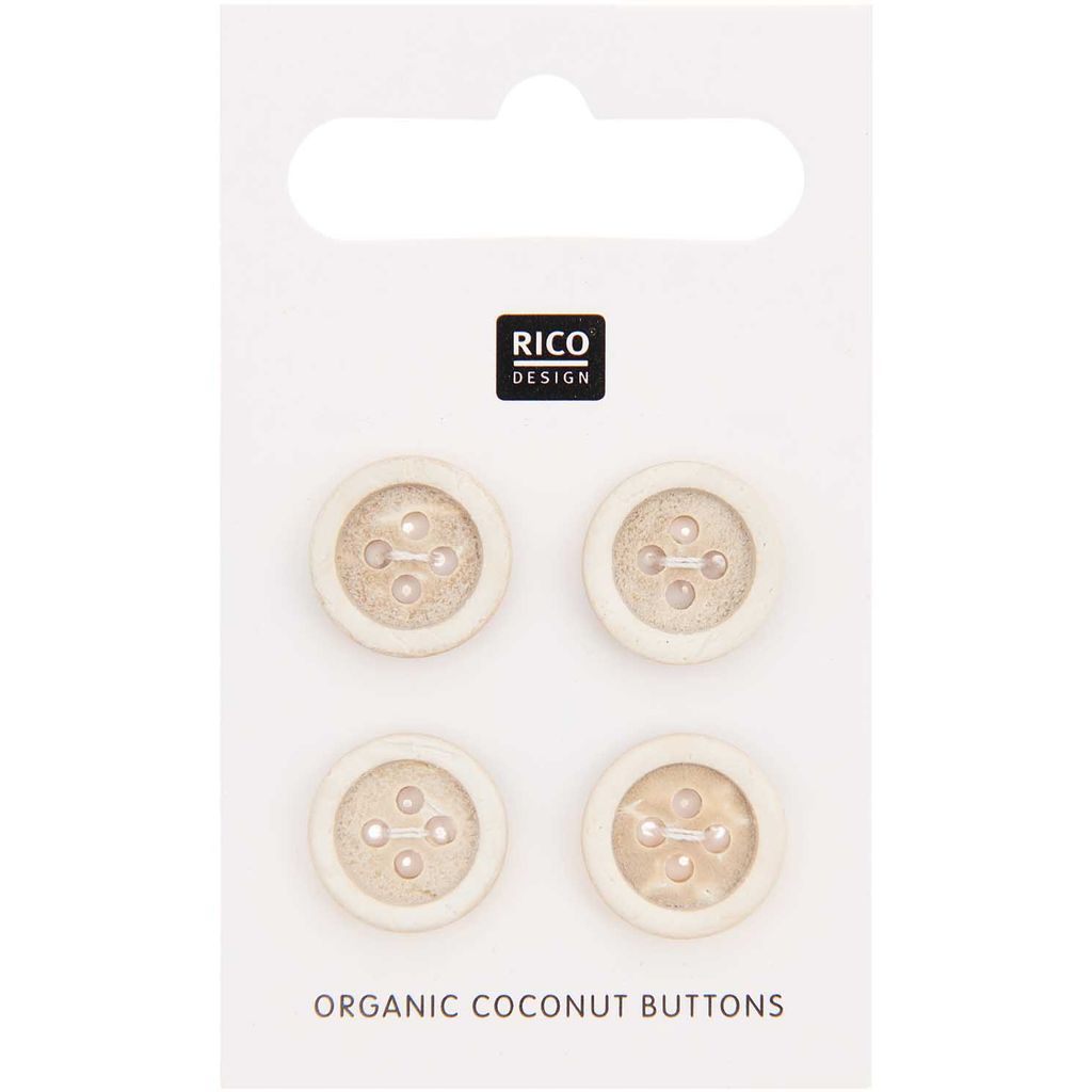 Rico Design | Guziki kokosowe, 13 mm, 4 szt Zdjęcie produktu 