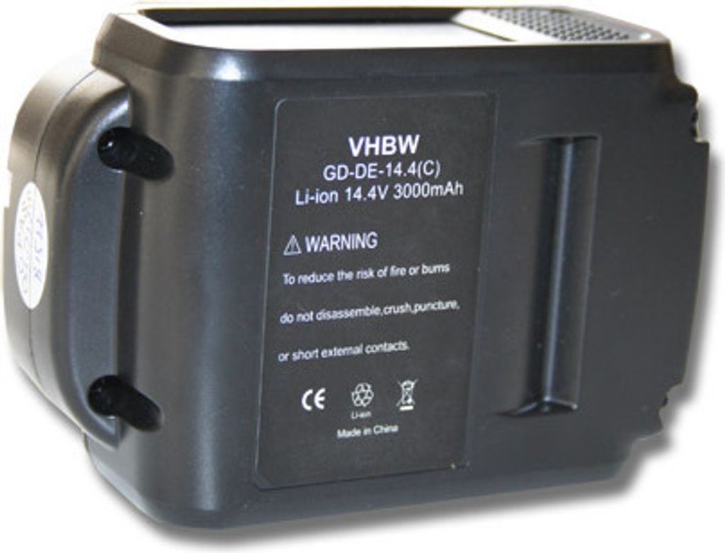 vhbw Akku kompatibel mit Dewalt DCG422N, DCG422M2, DCF836N, DCH143N, DCH143M2, DCJ069C1, DCH143, DCJ069 Werkzeug (3000 mAh, Li-Ion, 14,4 V)