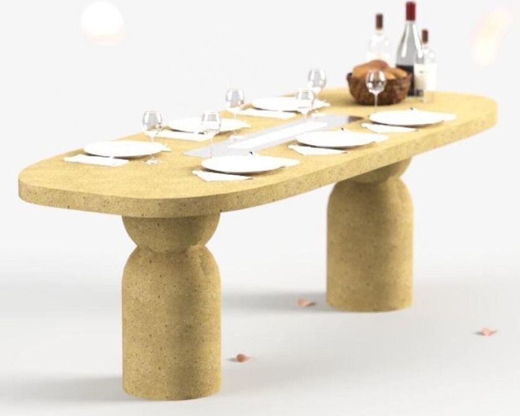 Casa Padrino Luxus Esstisch mit Bioethanol Kamin 240 x 110 x H. 75 cm - Verschiedene Farben - Esszimmertisch - Gartentisch - Esszimmer Möbel - Gar...