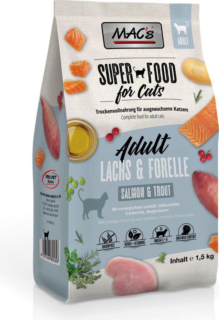 MAC's Lachs & Forelle 1.5 kg, Adult, jede Rasse, Lachs, Produktbild 