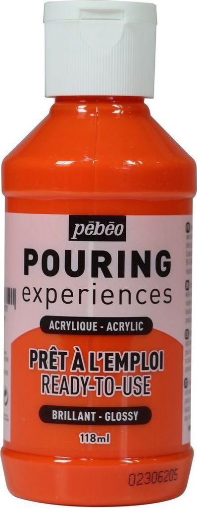 Glänzende Acrylfarbe für Pouring - Orange - 118 ml