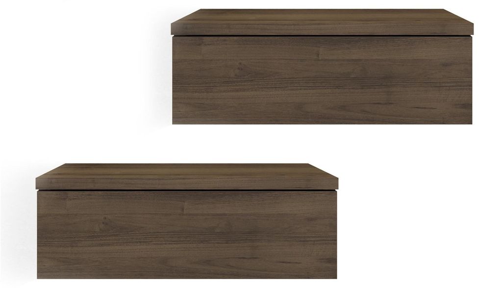 Elzusha – Schwebendes Wandregal mit Schublade – Set aus 2 – Produktbild 