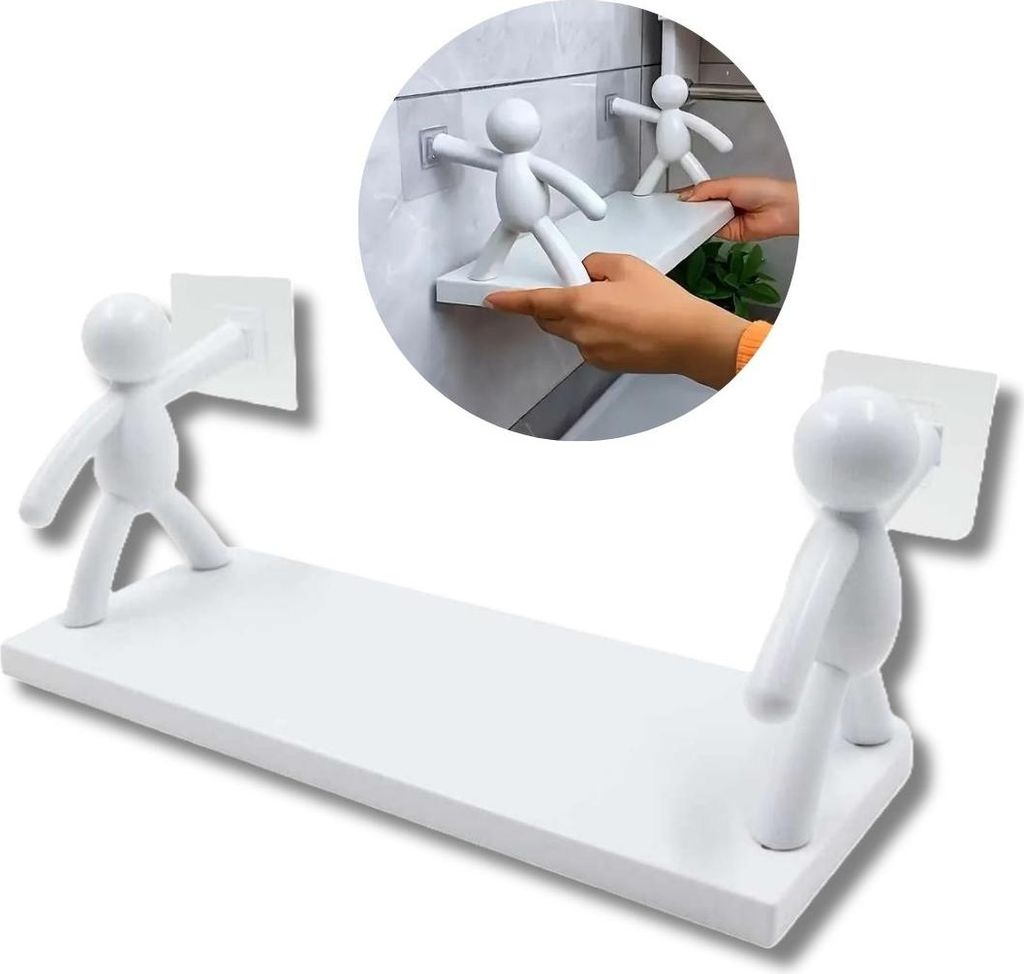 Selbstklebendes Kunststoff-Wandregal ohne Bohren