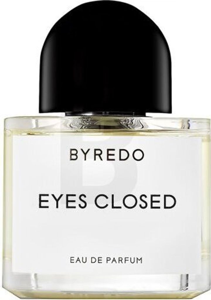 A product shot of a bottle of Byredo Eyes Closed Eau de Parfum.