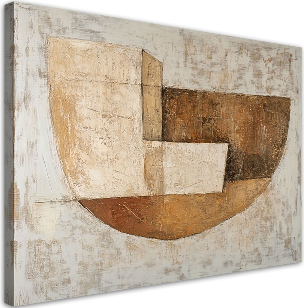Leinwandbild Beige Abstraktion Loft-Form 60x40 Feeby Beige bild für die wand bereit zum aufhängen