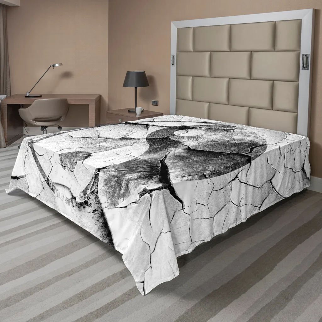Drap plat ABAKUHAUS Yin Yang Gris Anthracite 275 x 260 cm en Microfibre