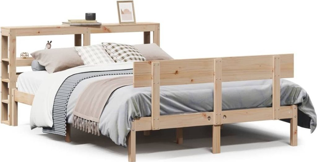 vidaXL Massivholzbett ohne Matratze 160x200 cm Kiefernholz