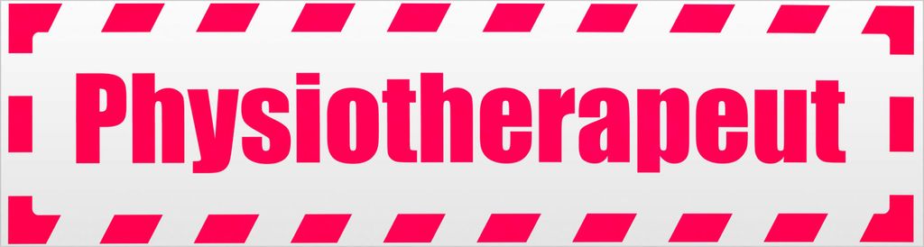 Kiwistar Physiotherapeut gestreift Magnetschild Schild magnetisch - 20cm Neonpink - Magnetfolie für Auto PKW Kfz