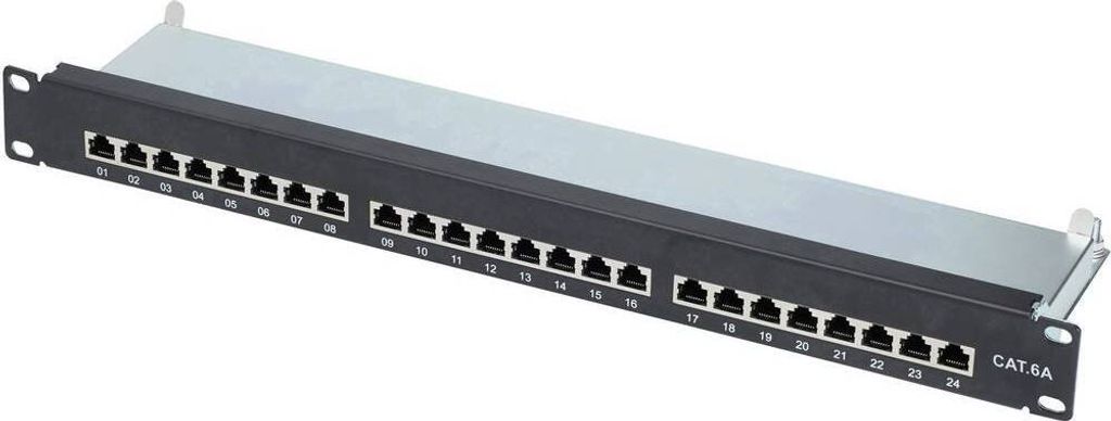 Renkforce 24 Port Netzwerk-Patchpanel 483 mm (19) CAT 6a 1 HE Bestückt