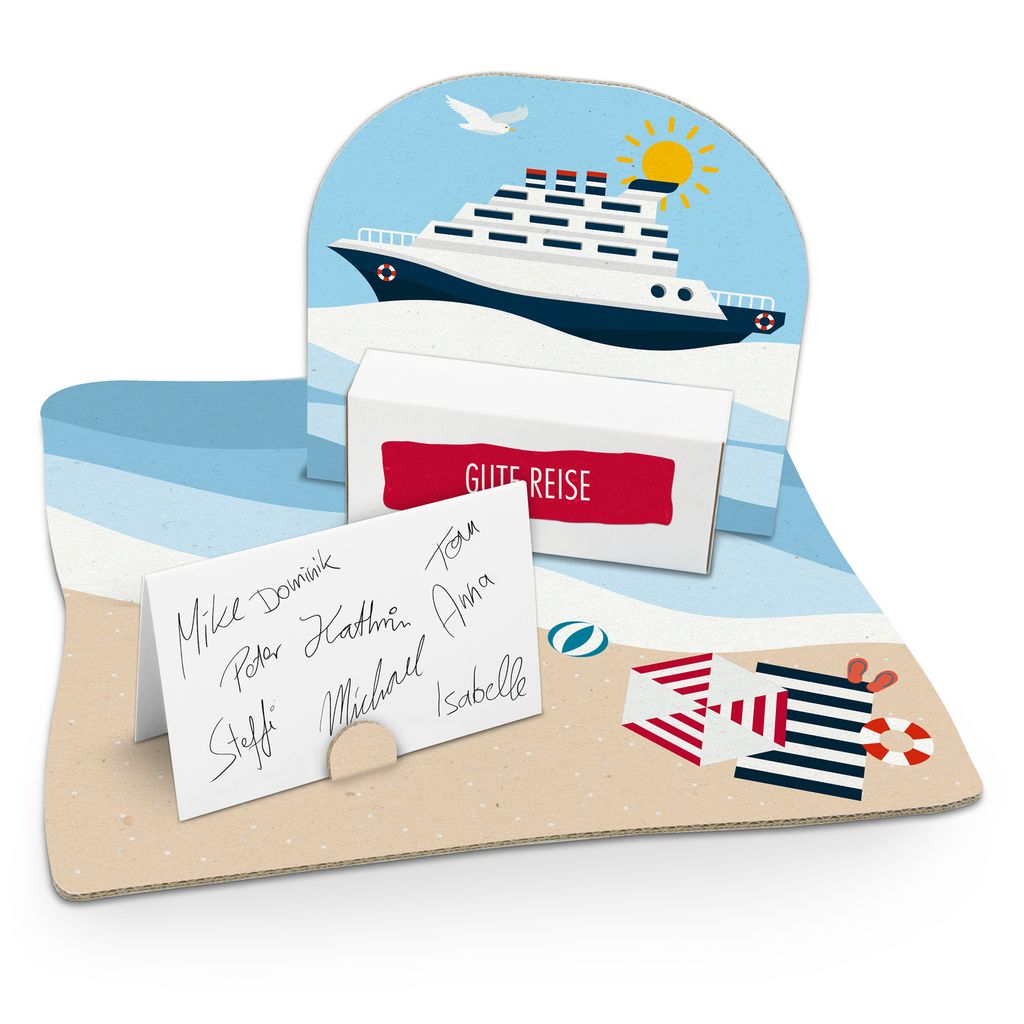 itenga Geldgeschenkverpackung Kreuzfahrtschiff (Motiv 48) mit Bodenplatte