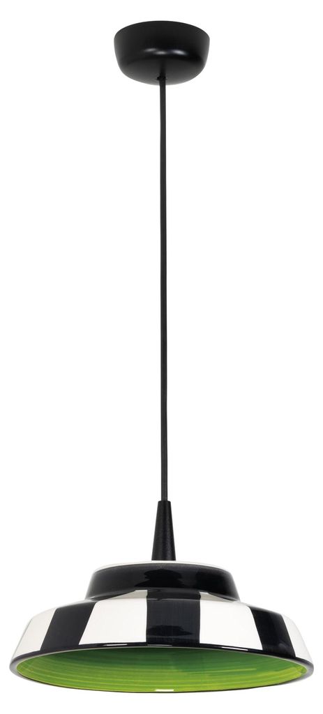 Grüne LED-Pendelleuchte Circus aus Keramik, Durchmesser 24 cm, Höhe 300 cm, Farbwiedergabeindex CRI 90, 8W LED-Leuchtmittel, warmweiß (3000 K).