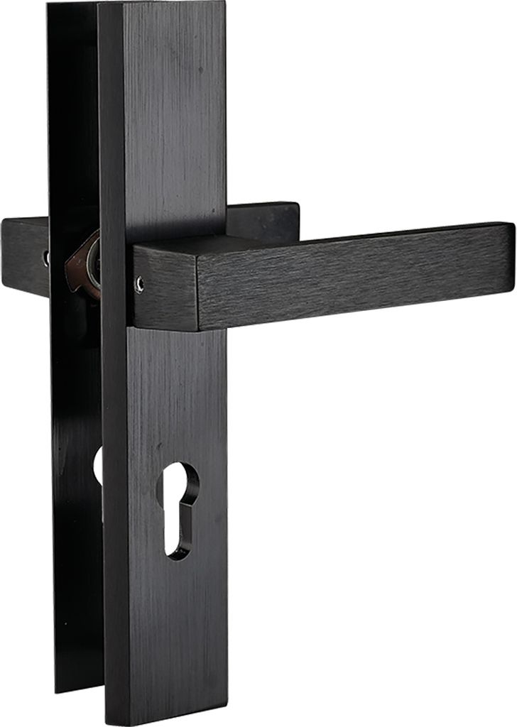 FLOKO Außentürgriff, schwarzer Aluminiumeinsatz, 92 mm, modern