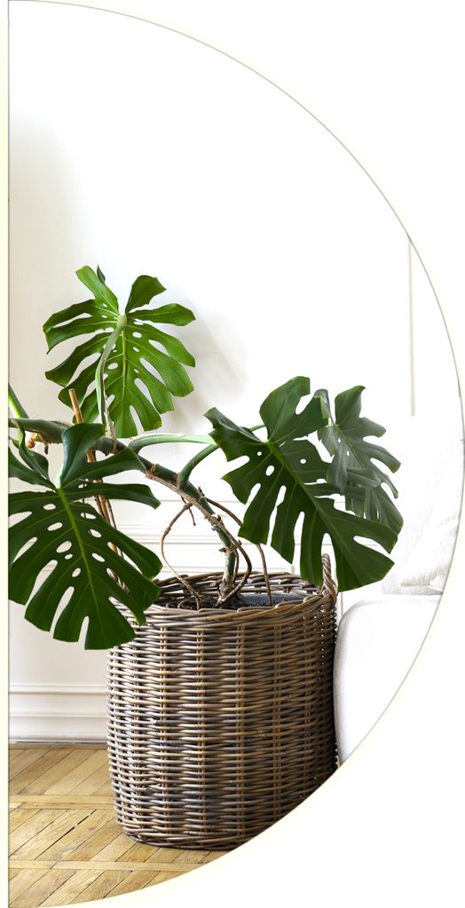 Halbkreisförmiger Badspiegel mit LED - Beleuchtung Wandspiegel - Halbkreis 60cm - (Warmweiß 3000K)