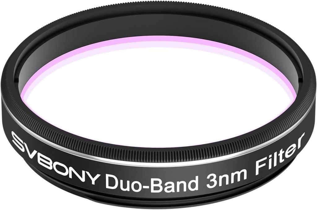 Svbony SV220 Teleskopfilter, H-Alpha & OIII, 3 nm Dualband 1,25 Zoll Nebelfilter, OD5 Teleskopzubehör, 85%+ Transmissionsrate Astronomiezubehör