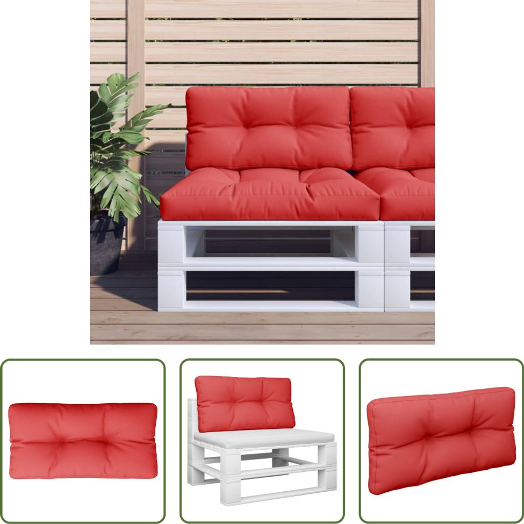 The Living Store Palettenkissen Rot 70x40x12 cm Stoff