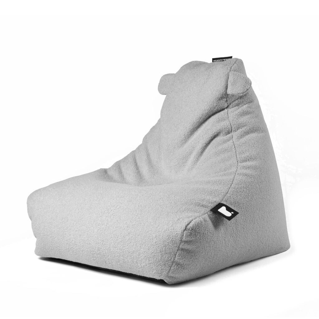 Extreme Lounging - b-bag mini-b teddy - Sitzsack für Kinder - drinnen - weich und bequem - soft grey