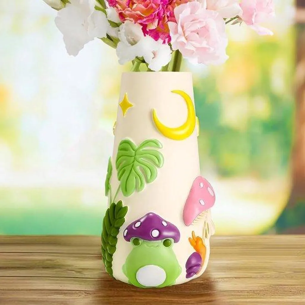 Vase décoratif en céramique peint à la main design bohème 20 cm